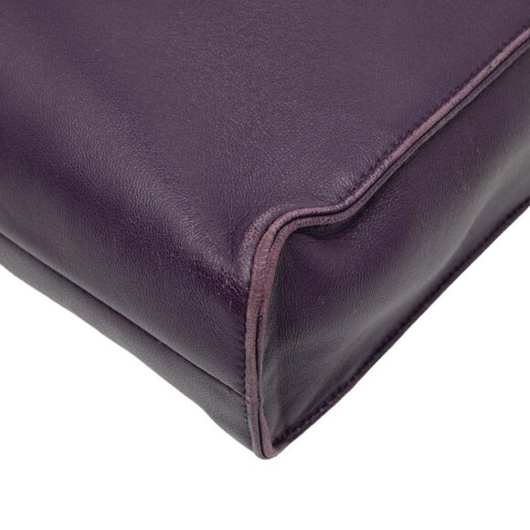 Prada Prada Triangle Logo Plate Tote Bag/Shoulder Bag 2WAY  Prada Triangle Logo Plate Tote Shoulder Bag 2-Way 1 Bg418 Purple Leather